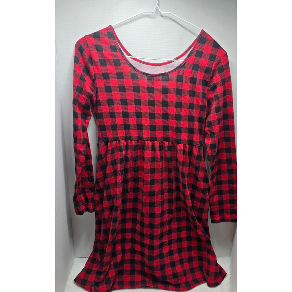 Girls Old Navy Casual Dress XL Red Black Plaid